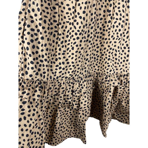 J. Crew Leopard Spot Ruffleneck Tiered Popover Mini Dress‎ Pockets Size Small - Picture 5 of 9